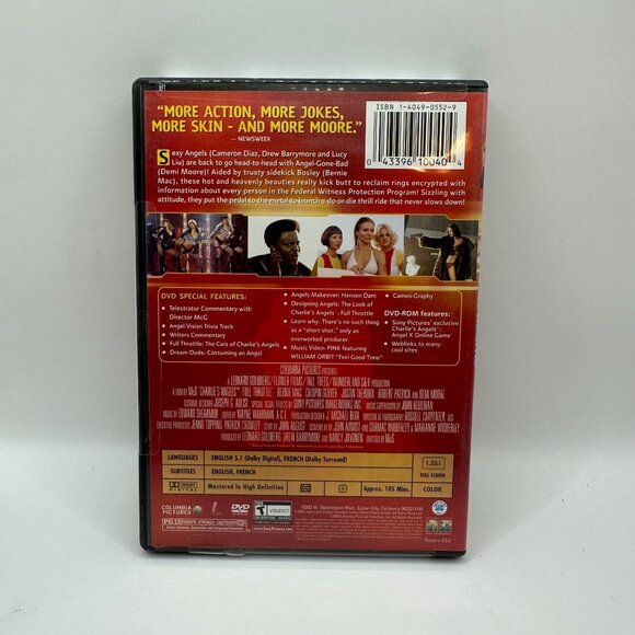 Charlies Angels Full Throttle Special Ed. DVD 2003 Cameron Diaz Drew Barrymore - Picture 3 of 4
